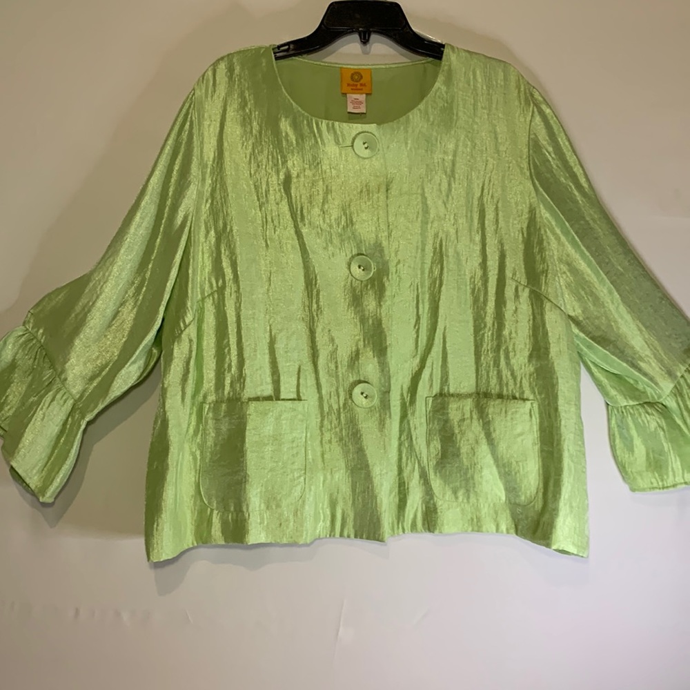 Womens Ruby Rd jacket size 16W shimmery green